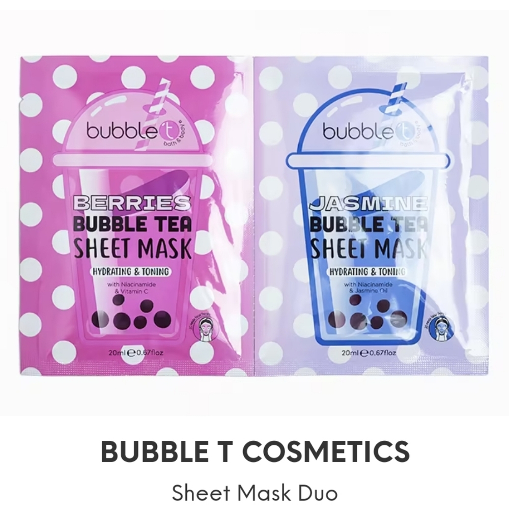 💄 5/$20 Bubble T Cosmetics Sheet Masks